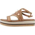 Alpe for woman. 549514 Brown Kenia Leather Sandals (37), 3 to 5 cm, Buckle, Casual