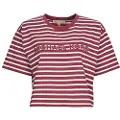 Michael Kors for woman. MT551R9HM7 Striped cotton short t-shirt with red logo (XS), Casual, Short sleeve