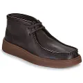 Clarks for man. 26183441 Torview Hi Leather Sneakers brown (40), Flat, Laces, Casual