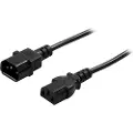 Deltaco DEL-112-50 - Strømforlengelseskabel - IEC 60320 C14 til power IEC 60320 C13 - AC 250 V - 10 A - 50 cm - rett kontakt - svart