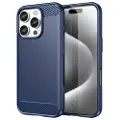 Mtp Products iPhone 16 Pro Børstet TPU Deksel - Karbonfiber - Blå