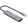 Deltaco USB-A hub - 4x USB-A Female USB-hub - USB 3.0 - 4 porter - Sølv