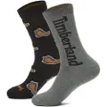 Timberland for man. TB0A6BTB0011 Set 2 Pairs of Socks Print Grey, Navy (S), Homewear, Cotton