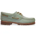 Timberland for man. TB0A2PDQES71 Authentic leather boat shoes green (36.5 W), Flat, 1 to 3 cm, Laces, Casual