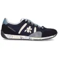 Premiata for man. JACKYX Jackyx navy leather trainers (46), Blue, Flat, Laces, Casual