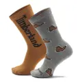 Timberland for man. TB0A6BTB0521 Set 2 Pairs of Socks Print grey, brown (L), Homewear, Cotton