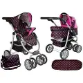 Usorteret Alice Doll barnevogn 2i1 svart-rosa