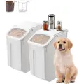 Vevor Risoppbevaringsbeholder, 4,5 gallon/20 l x 2 kapasitet stor hundematdispenserbeholder, kjøkkeningredienser korn frokostblanding melbeholder, kjæledyrmatbeholdere med hjul, 2 målebegre, lufttett