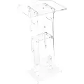 Vevor Podiumstativ, 1100 mm akryl-talerpult, bærbart laptop-bord med bred leseflate og oppbevaringshylle, bokstopper, gulvstående, for klasserom, bryllup, konferanse, forelesning og konsert