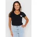 Rip Curl Heart V Neck T-skjorte svart
