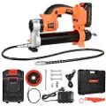 Vevor trådløs fettpresse, 8000 PSI maks. trykk, 20V elektrisk fettpresse med 2,0 Ah batteri og LED-lys, 30-tommers slange og bæreveske, variabel hastighet, smøring av kjøretøy eller maskiner
