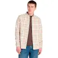 Timberland for man. TB0A44XQEHI1 Beige checked flannel shirt (XXL), Casual, Long sleeve, Organic Cotton, Sustainable