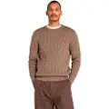 Timberland for man. TB0A5M82BK01 Williams River brown plaited knitted jumper (S), Casual, Cotton