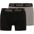 Puma Boxer Briefs (2-Pack) Men, Clothing, Grey Melange/Black, 3