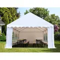 TOOLPORT 3x9 m partytelt, PVC-presenning, hvit, med bunnramme
