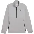 Puma PUMATECH Relaxed Half-Zip Crew Sweat Men, Clothing, Gray Echo, XL