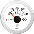 VDO 0-400 Psi 10-184 Ohm Dobbelskala Rund Bezel Oljetrykkmanometer