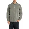 Replay for man. M4147.000.84762G Grey Oxford overshirt (M), Casual, Cotton, Short sleeve