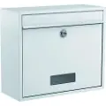 Basi BK 900, Veggmontert postkasse, Stål, Hvit, Vertikal, Nøkkel, 1 stykker