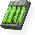 GP - Lad opp batterilader, B441 (USB), inkl. 2 x AA 2100 mAh + 2 x AAA 800 mAh-batterier (202270)