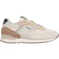Pepe Jeans for woman. PLS400007 London Logo beige trainers (41), Leather, Flat, Laces, Casual