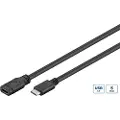 Microconnect - USB-forlengelseskabel - 24 pin USB-C (hann) til 24 pin USB-C (hunn) - USB 3.1 - 3 A - 1 m - svart, sølv