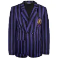 Cinereplicas Onsdag Nevermore Academy Svart Stripet Blazer Jakke Dress