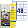 Avery Etiketter Avery J4778-10 hvid 45,7x21,2 mm - til udendørs brug - (10 ark x 48 stk.)