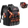 Vevor Verktøyryggsekk, 45 lommer, Kraftig verktøyoppbevaringsorganisator arbeidsvesker med laptoprom og forsterket stoffbunn, elektriker arbeidsplassryggsekk for elektrikere, reparatør