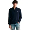 Gant for man. 8030199 Striped jumper with navy texture (L), Casual, Cotton, Long sleeve