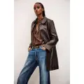 Ba&sh for woman. 1H25MADI Brown Madie coat (38), Casual, Leather
