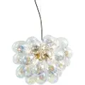 QAZQA Art Deco Pendellampe Gull med Regnbueglass 50cm 8-Lys - Uvas