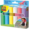 SES Creative Playground chalks 6 pack, Blå, Grønn, Rosa, Fiolett, Hvit, Gult, 2 år, 12 år, Barn, Nederland, 125 mm