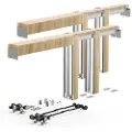 Vevor Pocket Door Frame Kit, for 1219–1829 mm bred og 2032 mm høy dør, Pocket Door Kit med toveis myklukkemekanisme, glir jevnt og stille, enkel å installere, tre og galvanisert stål, for soverom