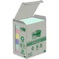 3M Post-it Recycled Notes 38mm x 51mm 100 ark pr./blok - med 6 stk. blokke i ass. farver