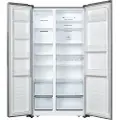 Hisense RS677N4BID - Kjøleskap/fryser - side-ved-side - bredde: 91 cm - dybde: 64.6 cm - høyde: 178.6 cm - 519 liter - Klasse D - rustfritt stål