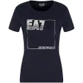 EA7 for woman. 7W000776_AF10373 Logo Series T-shirt in navy stretch cotton (XL), Casual, Short sleeve
