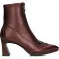 Hispanitas for woman. CHI254186 Atlanta burgundy leather ankle boots burgundy (41), 5 to 8 cm, Zip, Casual