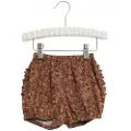 Wheat Caramel Flowers Nappy Pants Ruffles Shorts
