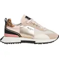 Pepe Jeans for woman. PLS600005 Archer Wilder Leather Sneakers beige (37), Flat, Laces, Casual