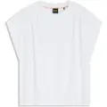 Hugo Boss for woman. 50547799 T-shirt with white calligraphed logo (XL), Casual, Cotton, Short sleeve
