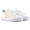 EA7 unisex for kids. 7Y000001_AF10179 Classic Eagle K Sneakers white (39), Flat, Laces, Casual, children's fashion