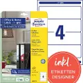Avery L6061-10 192 x 59 mm, A4, Ubestrøget, hvid Med Avery's L6061-10 etiketter til ringbind er det nemt at give dine ringbind et professionelt udseende med din egen printede tekst. Køb her.