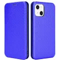 Mtp Products iPhone 13 Mini Flip-deksel - Carbon Fiber - Blå