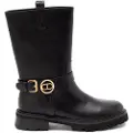 Twinset for woman. 252TCP192 Biker leather boots black (36), Flat, None, Casual