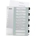 Leitz WOW Extra Wide - Inndeler - 10 deler - fortrykt: 1-10 - for A4 (210 x 297 mm) - svart, hvit