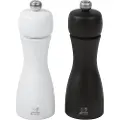 Peugeot Tahiti, Salt- og pepperkvernsett, Sort, Hvit, Tre, Rustfritt stål, Pepper, Salt, 150 mm