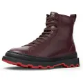 Camper for woman. K400816-003 Maroon leather Brutus ankle boots (39), Flat, Laces, Casual, Burgundy