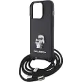 Karl Lagerfeld Klhcp15lsakcpsk Iphone 15 Pro 6.1 Crossbody Saffiano Pin Karl&choupette Telefondeksel