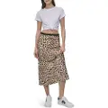 DKNY for woman. DJ4K9510 Beige Leopard Midi Skirt (M), Casual, Animal Print, Polyester